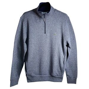 Lacoste Men's Blue Quarter-Zip Sweater Sweatshirt Men’s Size Large